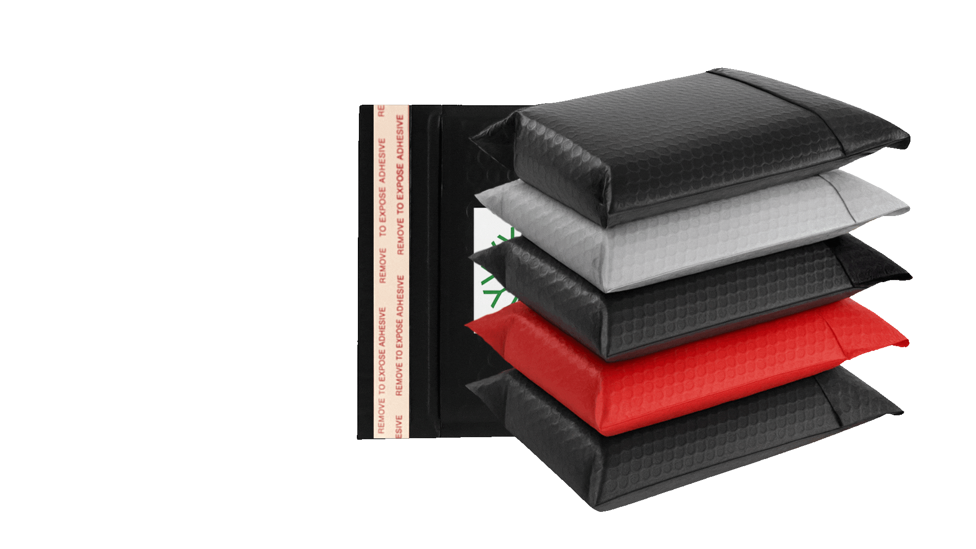 Customizable Poly Mailers with colours as well as branding.