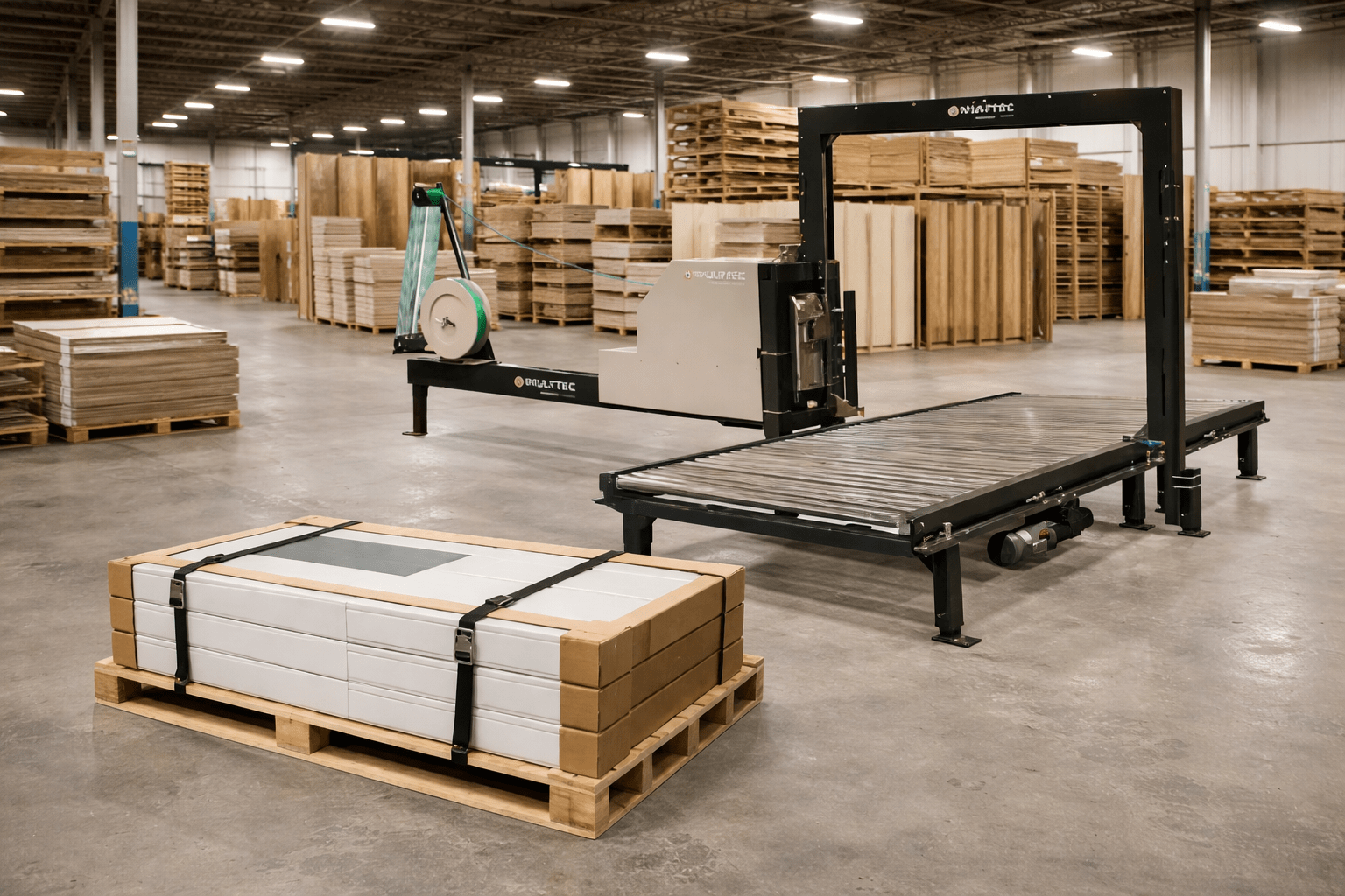 Strapping a Pallet of Doors