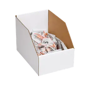 Corrugated Bin Boxes Corrugated bin boxes for warehouse parts storage and industrial shelving systems