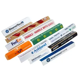 Custom edgeboard protectors in custom sizes, colours, and printed branding
