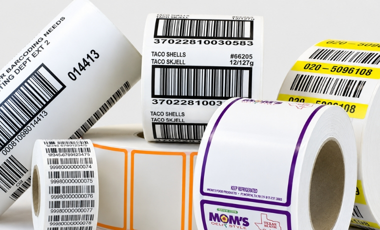 Thermal transfer label using wax or resin ribbon for durable, long-lasting print