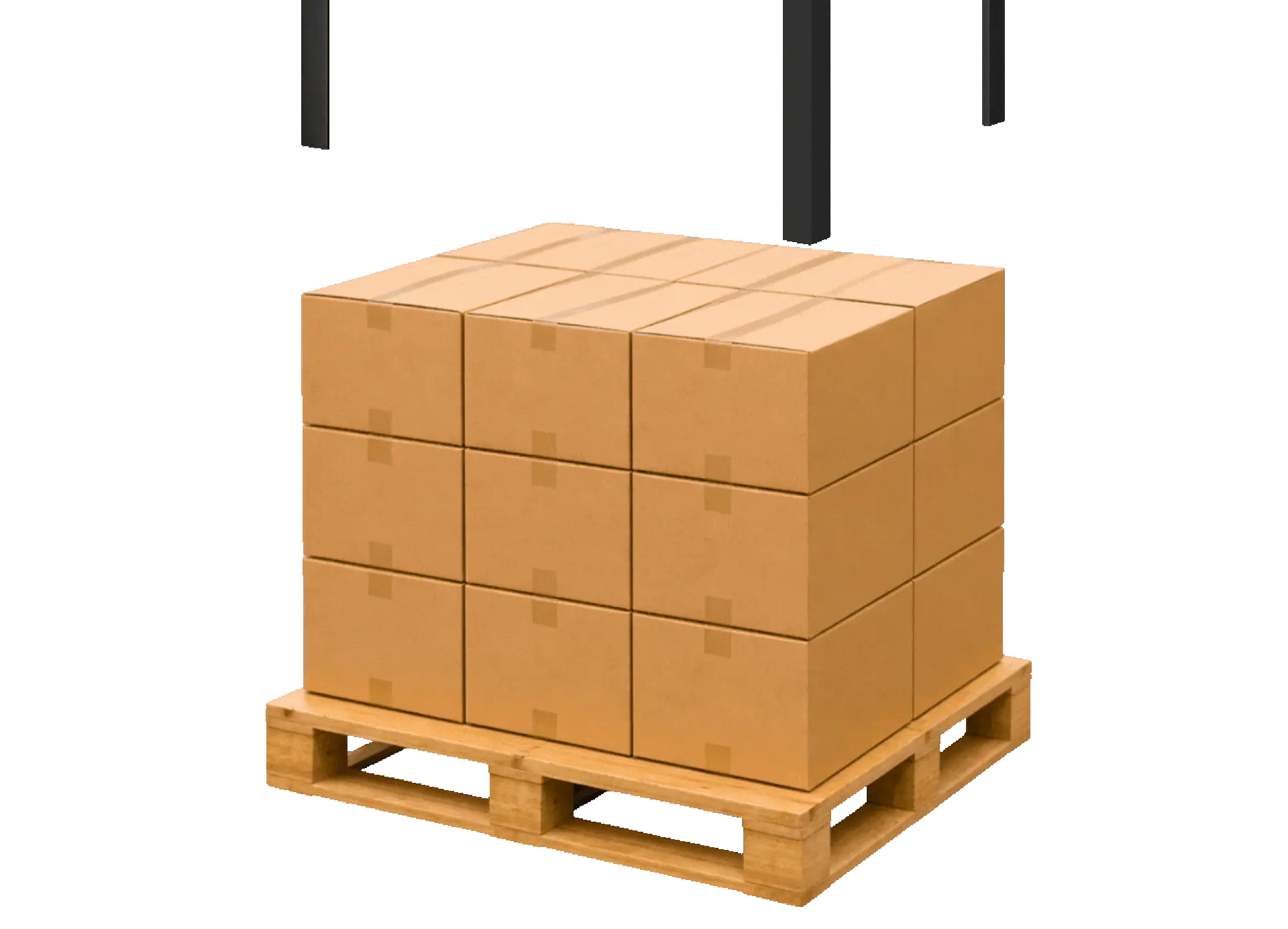 A visual of how edgeboard is applied to a pallet