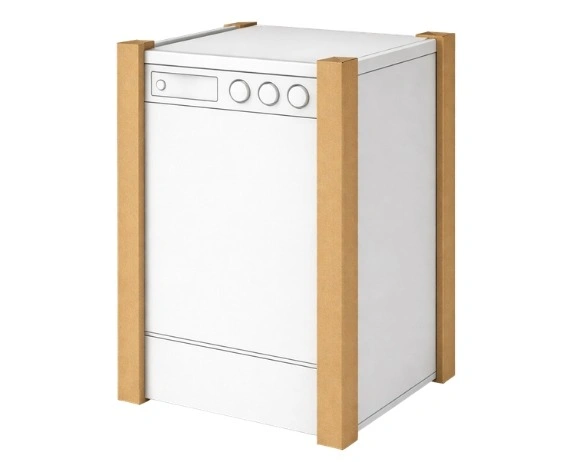 Edgeboard protectors on appliances protecting edges during shipping