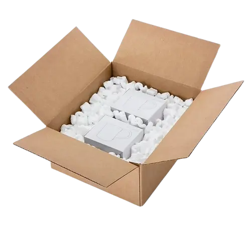 Foam Peanuts Loose-fill packing peanuts used as void fill in a shipping carton