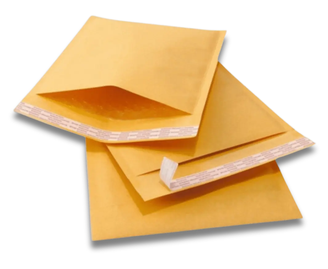 Kraft Bubble Mailers - Self Seal Adhesive Strip Self-seal adhesive strip for tamper-evident closure on kraft bubble mailers
